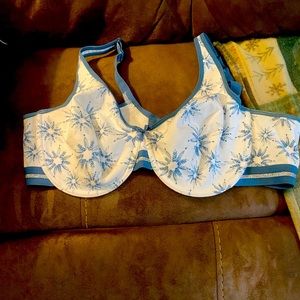 Cacique blue & white underwire bra 44D